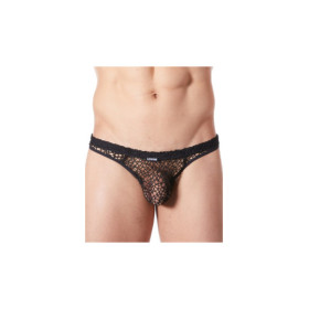 String noir sexy filet irrégulier fétichiste 